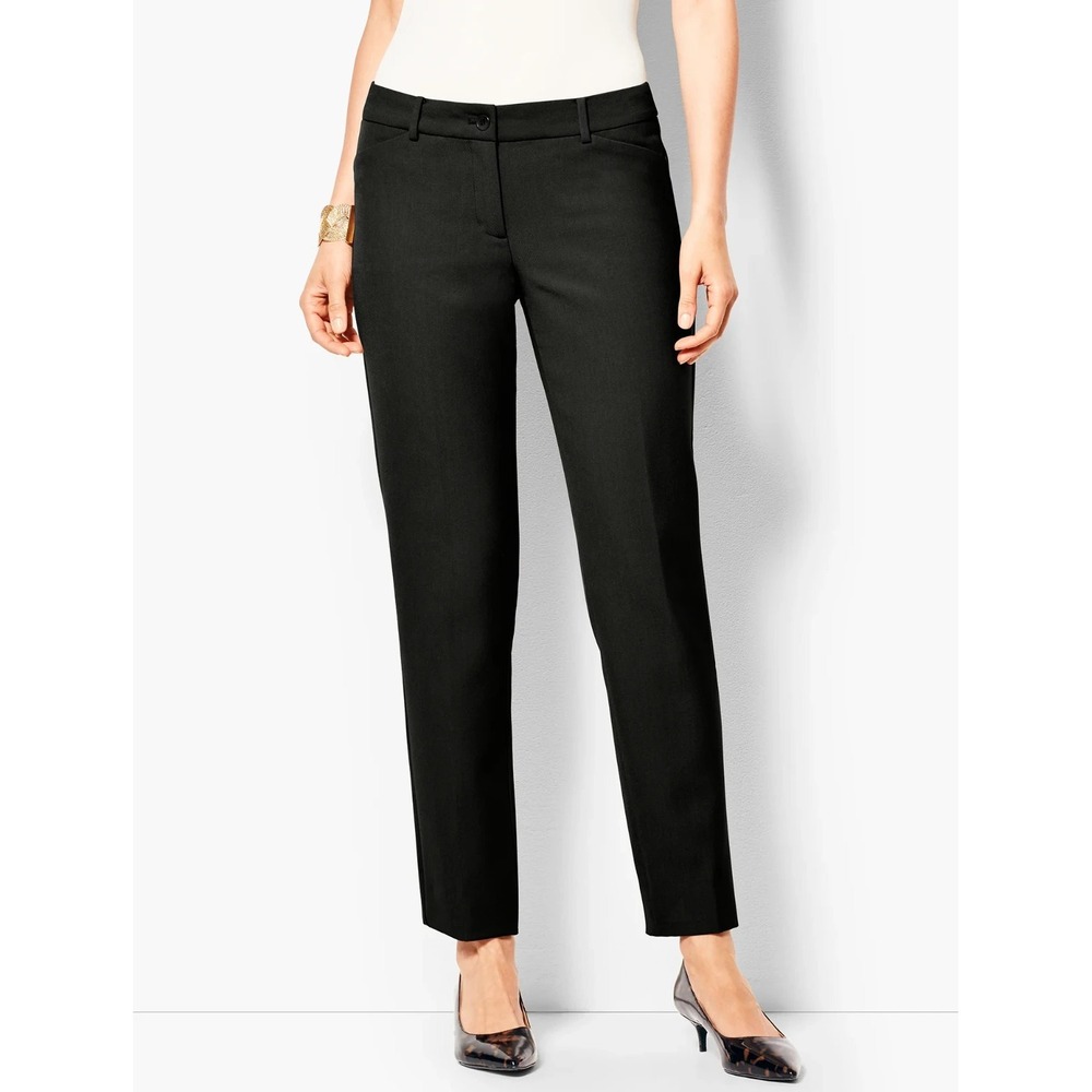 Talbots Hampshire Ankle Pant Women's 6P Black Pull On Stretch Slim Career